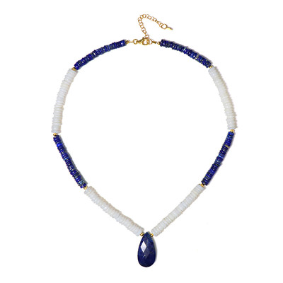 Zilveren halsketting met een lapis lazuli