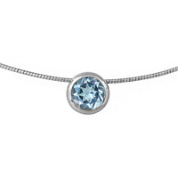Zilveren halsketting met een blauwe topaas