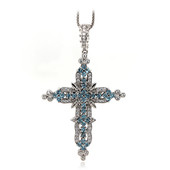 Zilveren halsketting met Zwitsers-blauwe topaasstenen (Dallas Prince Designs)