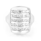 Zilveren ring met witte topaasstenen