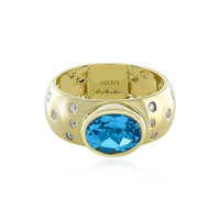 Gouden ring met een Zwitsers-blauwe topaas (de Melo)