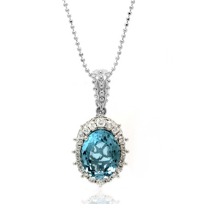 Zilveren halsketting met een hemel-blauwe topaas (Dallas Prince Designs)