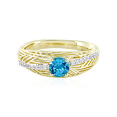 Gouden ring met een Zwitsers-blauwe topaas (Ornaments by de Melo)