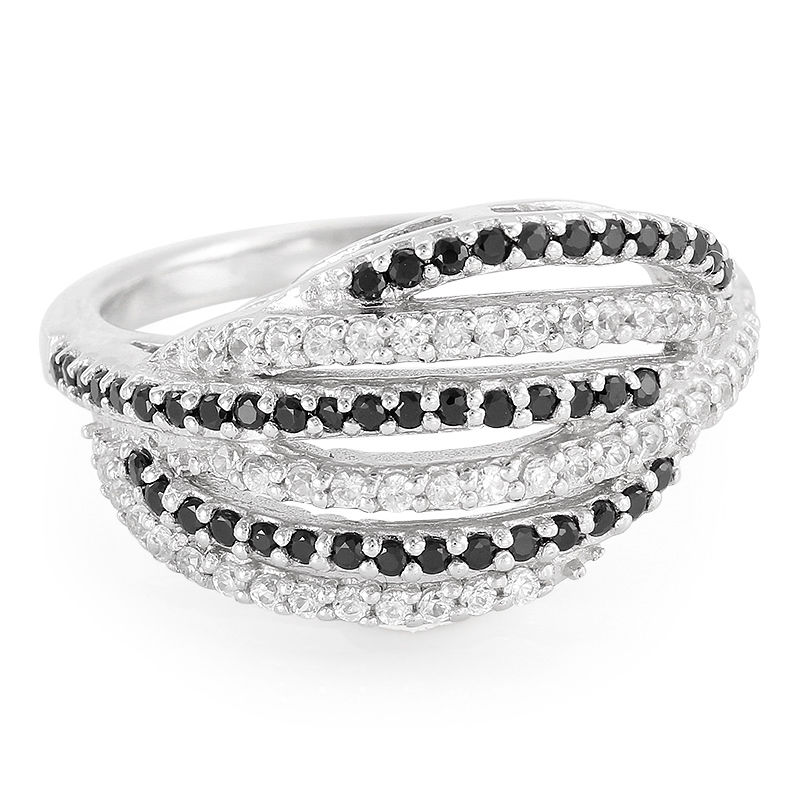gras Achtervolging overschot Zilveren ring met zwarte spinelstenen-9855CQ | Juwelo sieraden