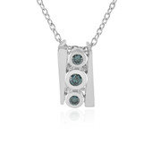 Zilveren halsketting met een I2 Blauwe Diamant