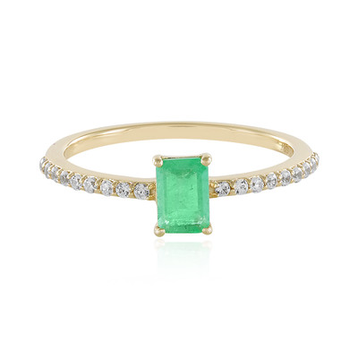 Gouden ring met een Columbiaanse smaragd