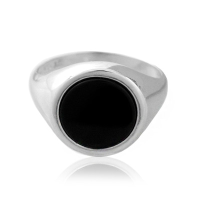 Zilveren ring met een onyx (dagen)