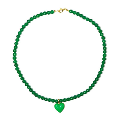 Zilveren halsketting met Groene onyxen (Riya)