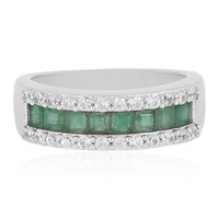 Zilveren ring met Socoto smaragden
