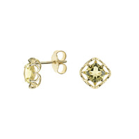 Gouden oorbellen met Ouro Verde kwartskristallen