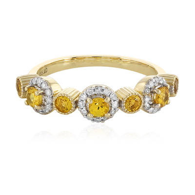 Gouden ring met gele saffieren