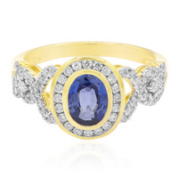 Gouden ring met een Blauwe Ceylon saffier
