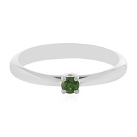 Zilveren ring met een I1 Groene Diamant