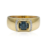Gouden ring met een blauwe VS1 diamant