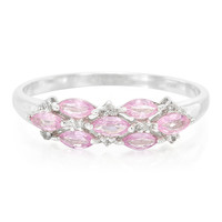 Zilveren ring met Ceylon roze saffieren