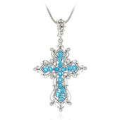 Zilveren halsketting met neon blauwe apatieten (Dallas Prince Designs)