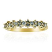 Gouden ring met Hemelsblauwe Diamanten I1