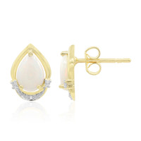 Gouden oorbellen met witte opalen