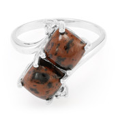 Zilveren ring met mahonie obsidiaanstenen
