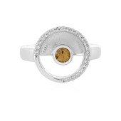 Zilveren ring met een Gele Zirkoon (MONOSONO COLLECTION)