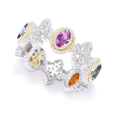 Zilveren ring met saffieren (Dallas Prince Designs)