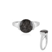 Zilveren ring met een zwarte rutielkwarts