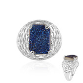 Zilveren ring met een Blauwe Glitter Agaat