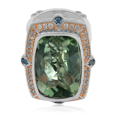 Zilveren ring met een groene amethist (Dallas Prince Designs)
