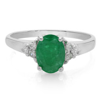 Zilveren ring met een Bahia-smaragd