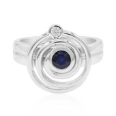 Zilveren ring met een blauwe saffier (MONOSONO COLLECTION)