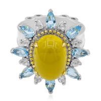 Zilveren ring met een Gele Agaat (Dallas Prince Designs)