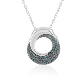Zilveren halsketting met I2 Blauwe Diamanten