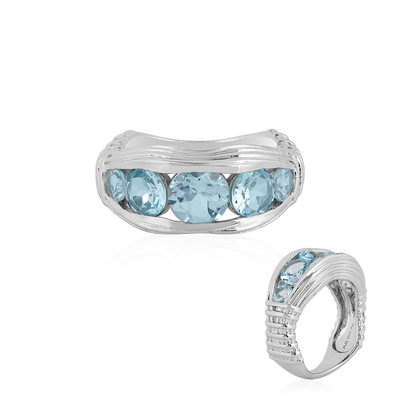 Zilveren ring met een hemel-blauwe topaas (SAELOCANA)