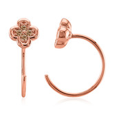 Zilveren oorbellen met SI1 Argyle Rose De France Diamanten (Annette)