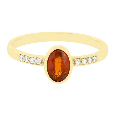 Gouden ring met een Oranje Tanzania Kyaniet