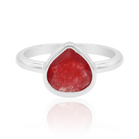 Zilveren ring met een Rode Jade
