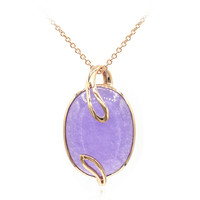Zilveren halsketting met een Lavendel jadeiet