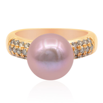Gouden ring met een Royal Pink Ming Parel (TPC)
