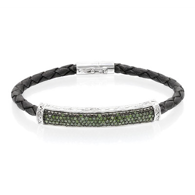 Zilveren armband met groene diamanten