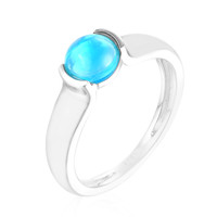 Zilveren ring met een Caribisch Blauwe opaal