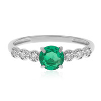 Platina ring met een AAA Zambia smaragd (CIRARI)