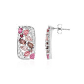 Zilveren oorbellen met roze toermalijnen