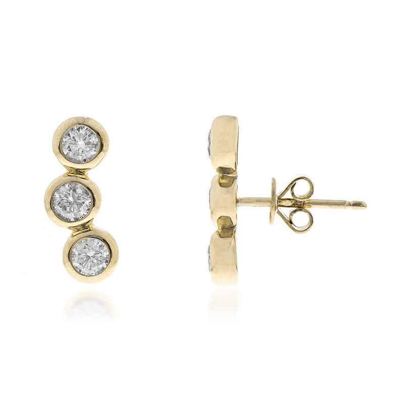 Gouden oorbellen met I1 (H) Diamanten | Juwelo sieraden
