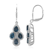 Zilveren oorbellen met Londen-blauwe topaasstenen