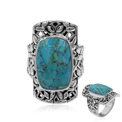 Zilveren ring met een Blauwe Kingman Mohave Turkoois (Art of Nature)