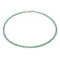 Gouden halsketting met Zambia-smaragdstenen