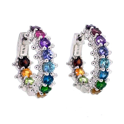 Zilveren oorbellen met Ratanakiri zirkonen (Dallas Prince Designs)