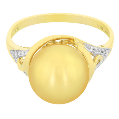 Gouden ring met een gouden zuidzee parel (M de Luca)