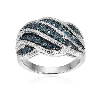 Zilveren ring met I3 Champagne Diamanten