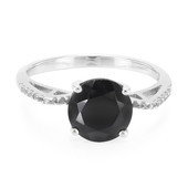 Zilveren ring met een zwarte spinel
